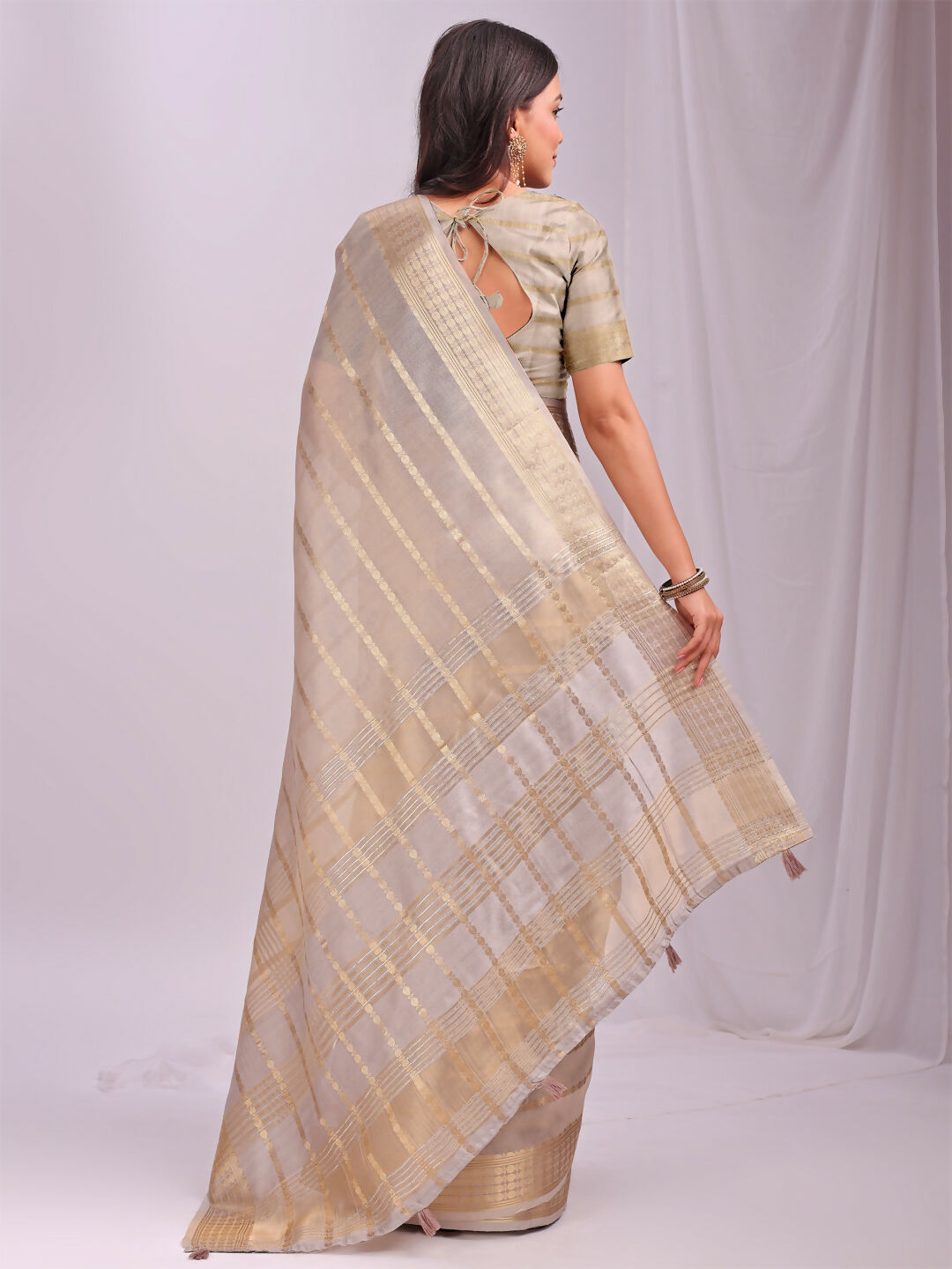 Astita Organza Cream Saree
