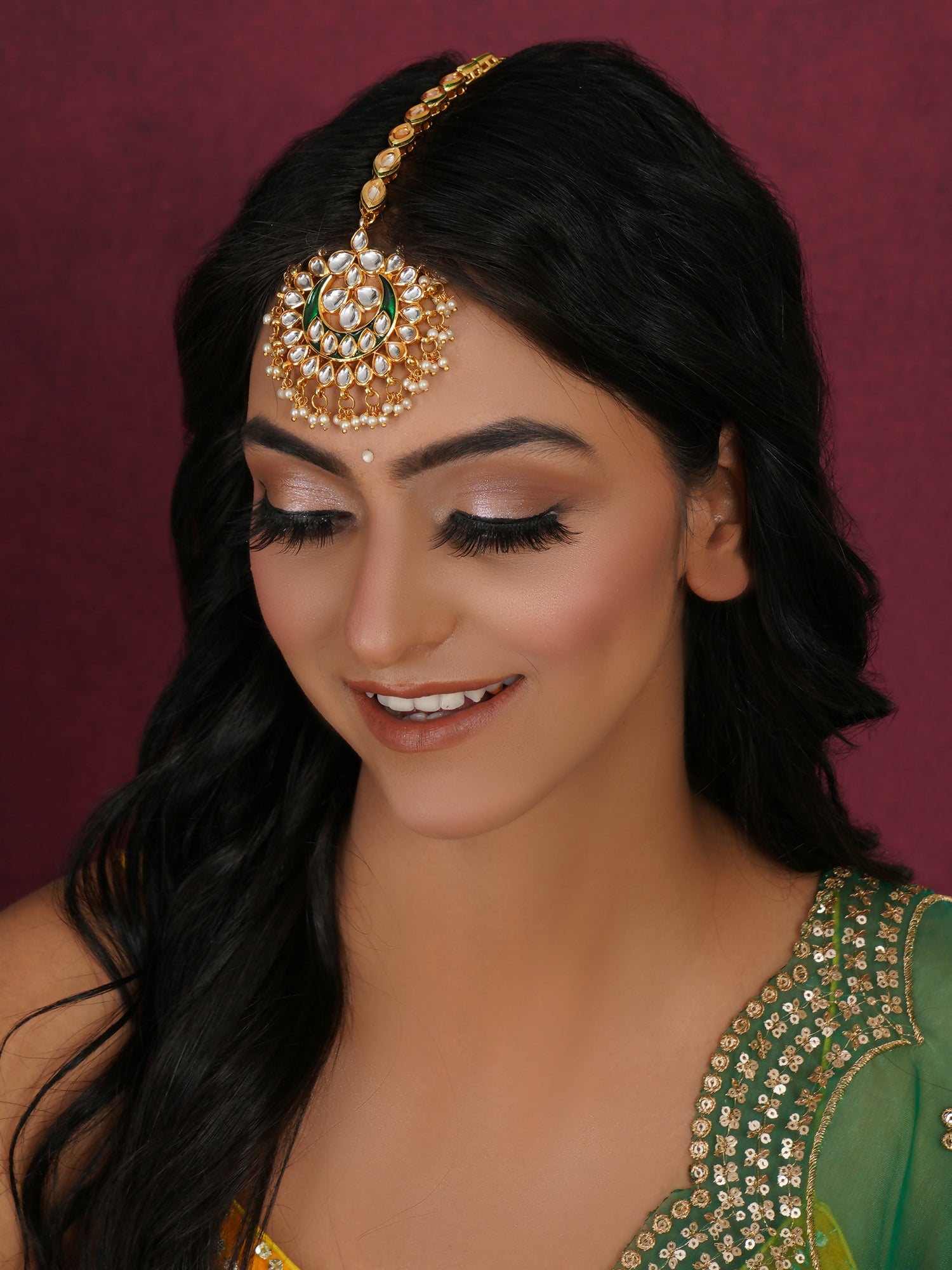 Kundan Maang Tikka (Gold) - Ruby Raang - Distacart