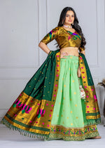 Thumbnail for Lehenga Mart Gorgeous Lehenga Choli For Wedding-Green - Dista
