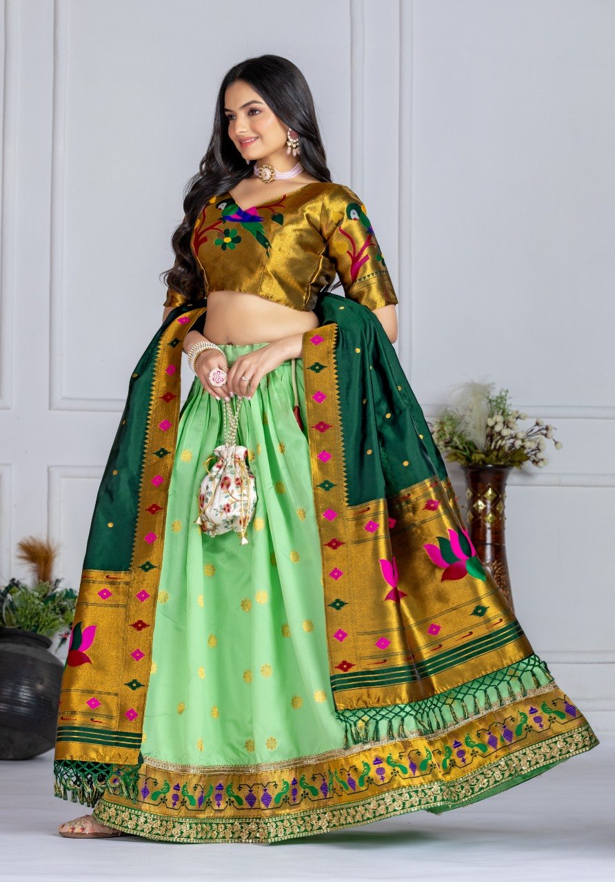 Lehenga Mart Gorgeous Lehenga Choli For Wedding-Green - Dista