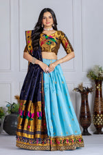 Thumbnail for Lehenga Mart Gorgeous Lehenga Choli For Wedding-Sky Blue - Dista
