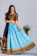 Thumbnail for Lehenga Mart Gorgeous Lehenga Choli For Wedding-Sky Blue - Dista