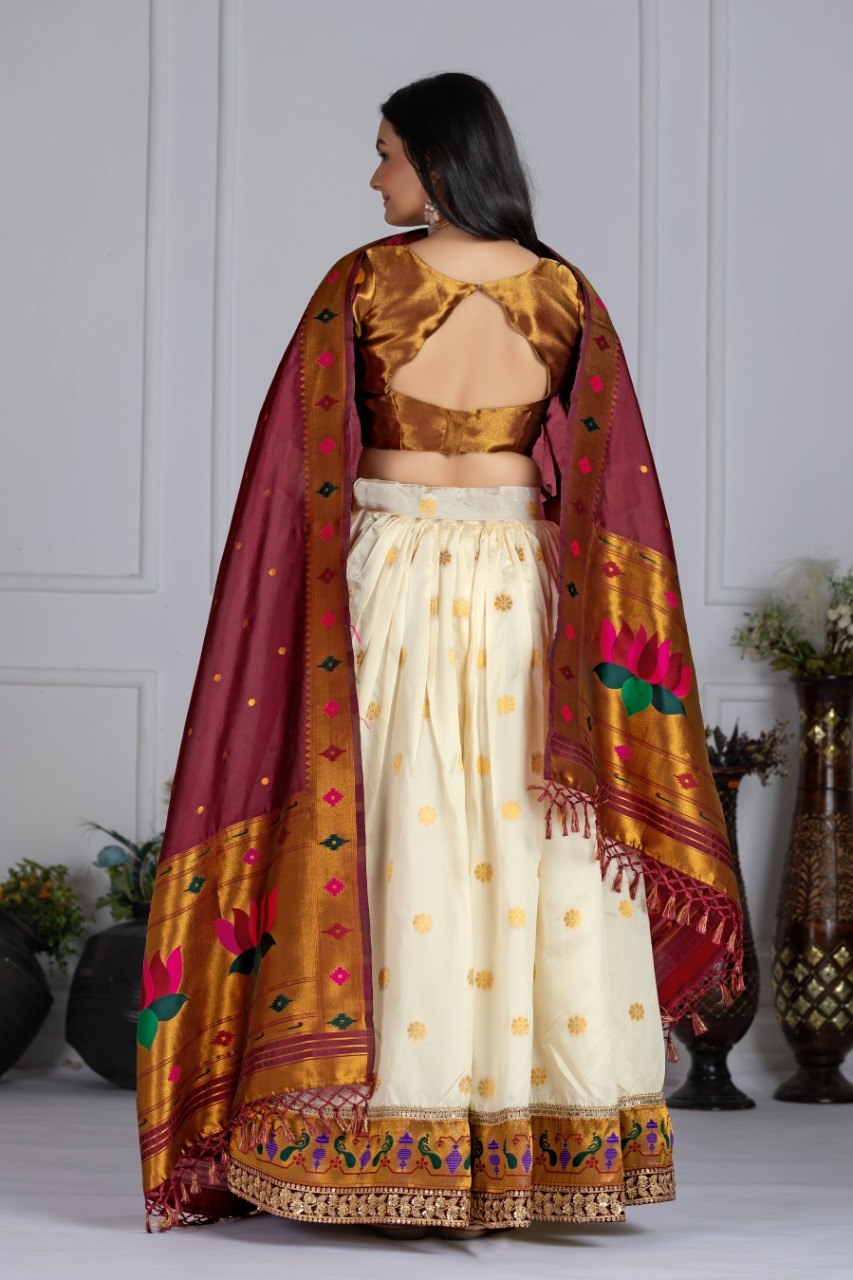 Lehenga Mart Gorgeous Lehenga Choli For Wedding-Off White - Dista