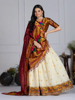 Thumbnail for Lehenga Mart Gorgeous Lehenga Choli For Wedding-Off White - Dista