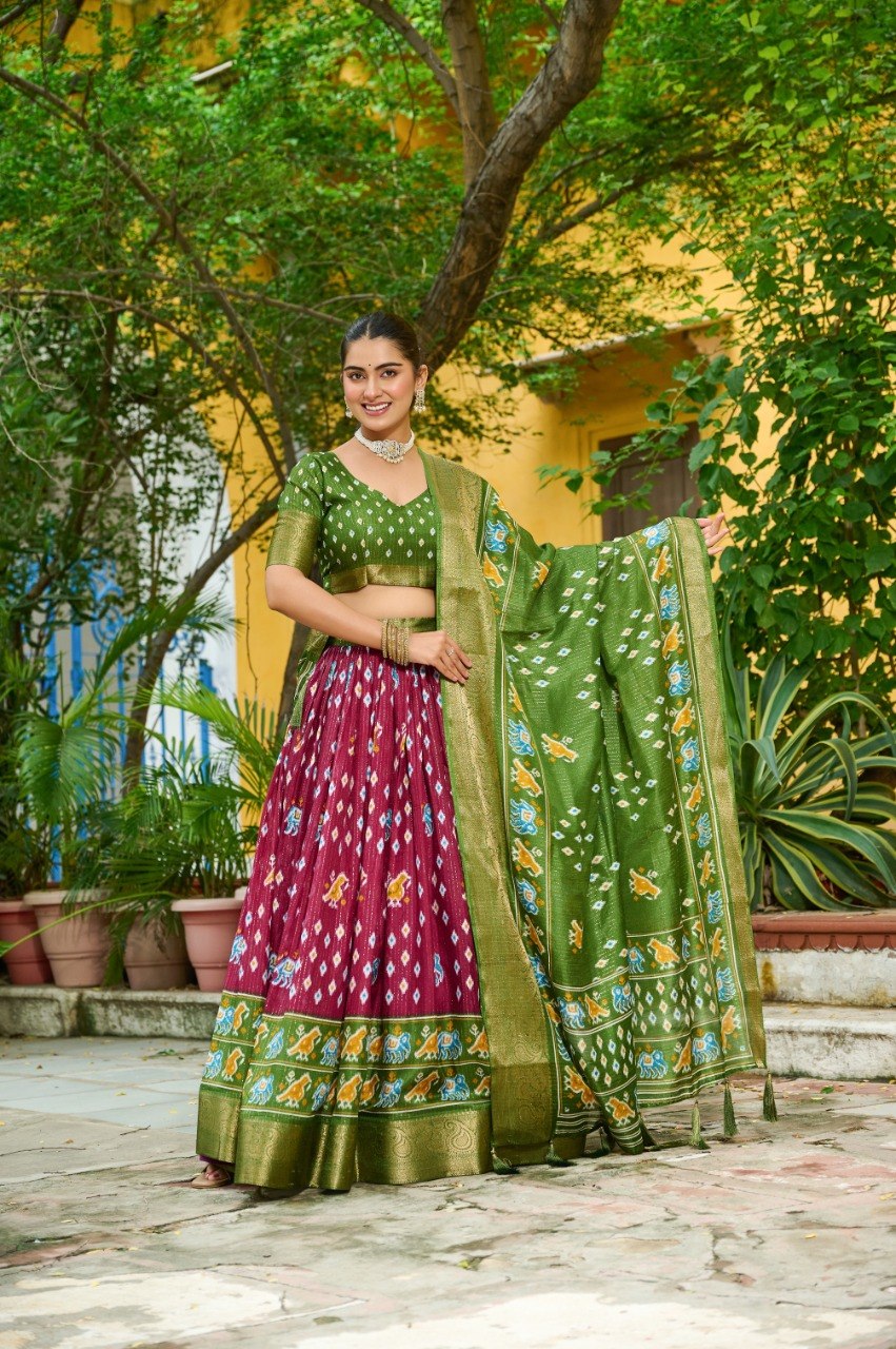 Lehenga Mart Gorgeous Lehenga Choli For Wedding-Wine - Dista