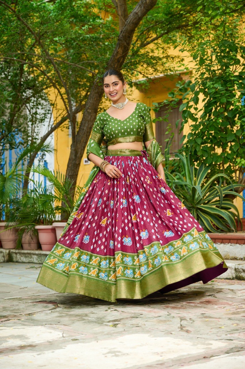 Lehenga Mart Gorgeous Lehenga Choli For Wedding-Wine - Dista