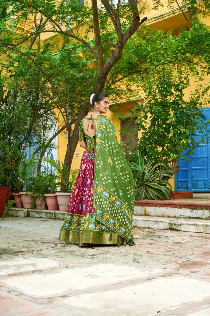 Lehenga Mart Gorgeous Lehenga Choli For Wedding-Wine - Dista