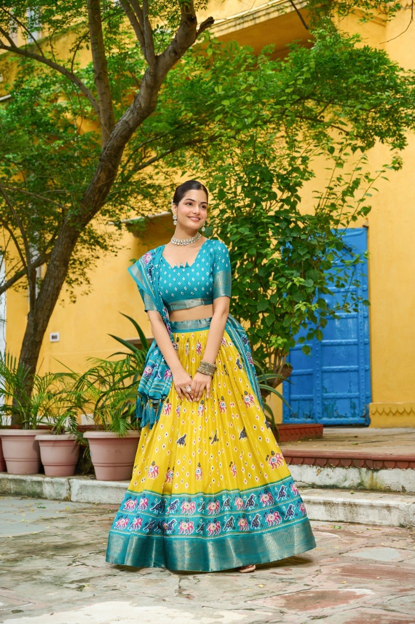 Lehenga Mart Gorgeous Lehenga Choli For Wedding-Yellow - Dista