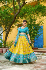 Thumbnail for Lehenga Mart Gorgeous Lehenga Choli For Wedding-Yellow - Dista
