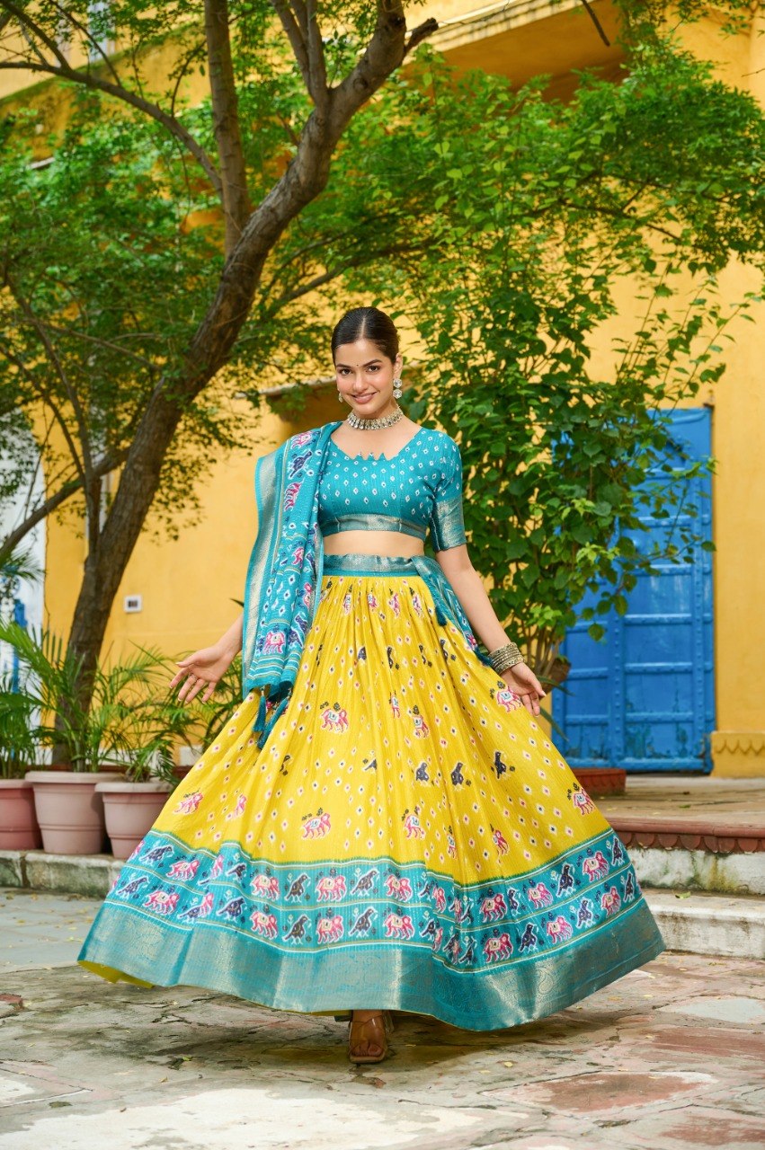 Lehenga Mart Gorgeous Lehenga Choli For Wedding-Yellow - Dista