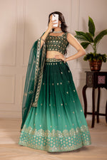 Thumbnail for Lehenga Mart Designer Wedding Lehenga choli for Women - green - Distacart