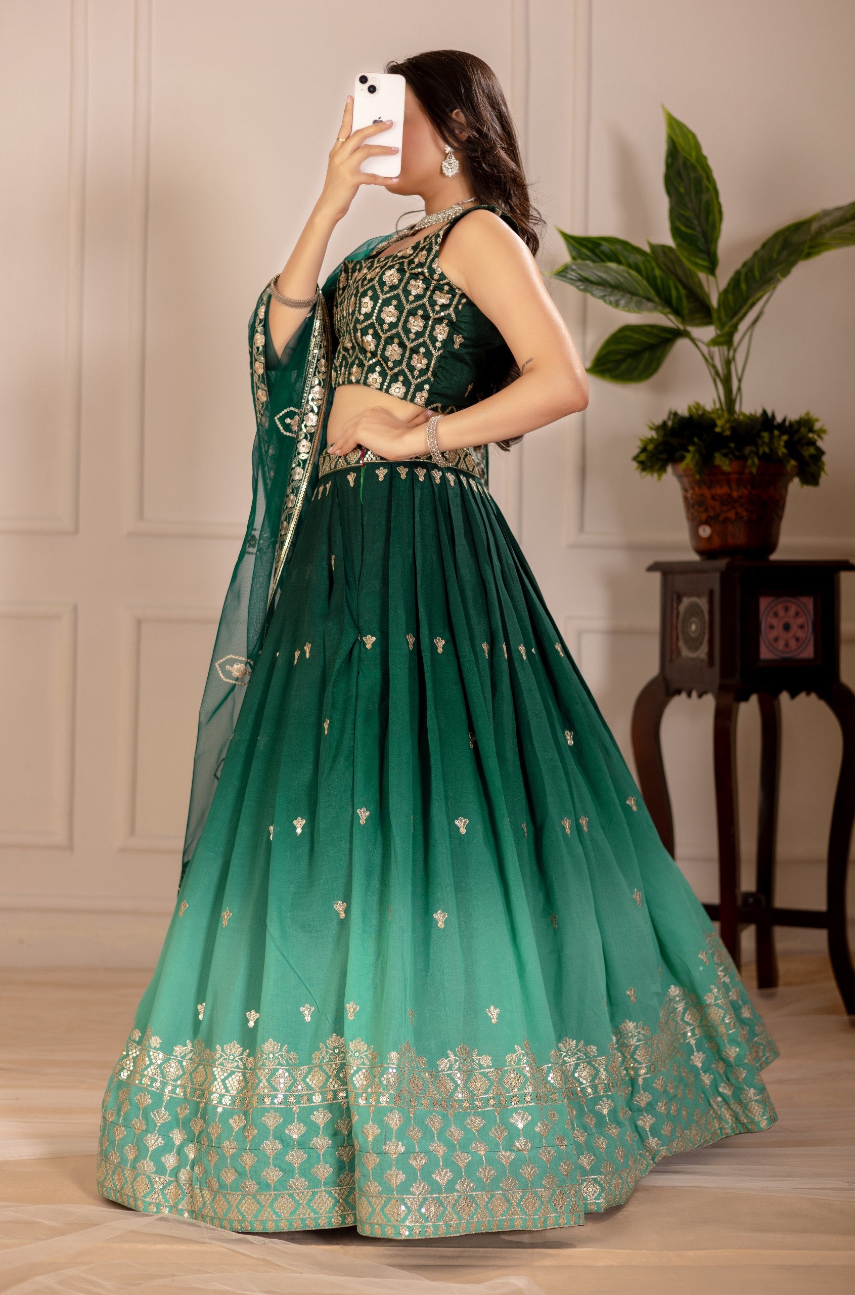 Lehenga Mart Designer Wedding Lehenga choli for Women - green - Distacart