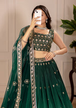 Thumbnail for Lehenga Mart Designer Wedding Lehenga choli for Women - green - Distacart