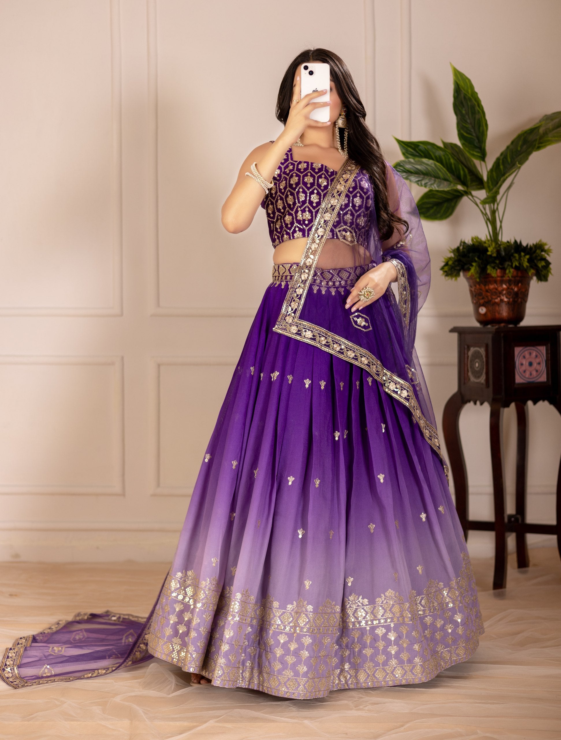 Lehenga Mart Designer Wedding Lehenga choli for Women - purple - Distacart