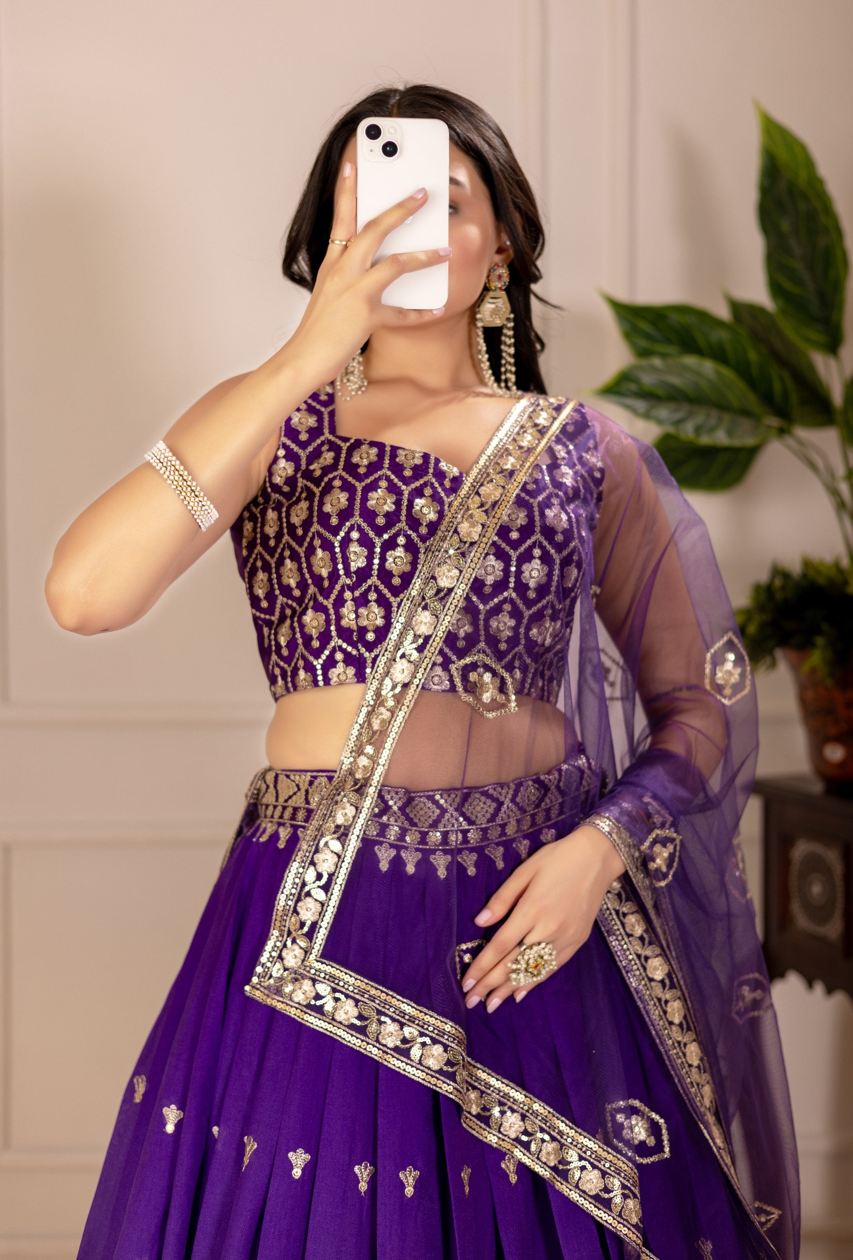 Lehenga Mart Designer Wedding Lehenga choli for Women - purple - Distacart