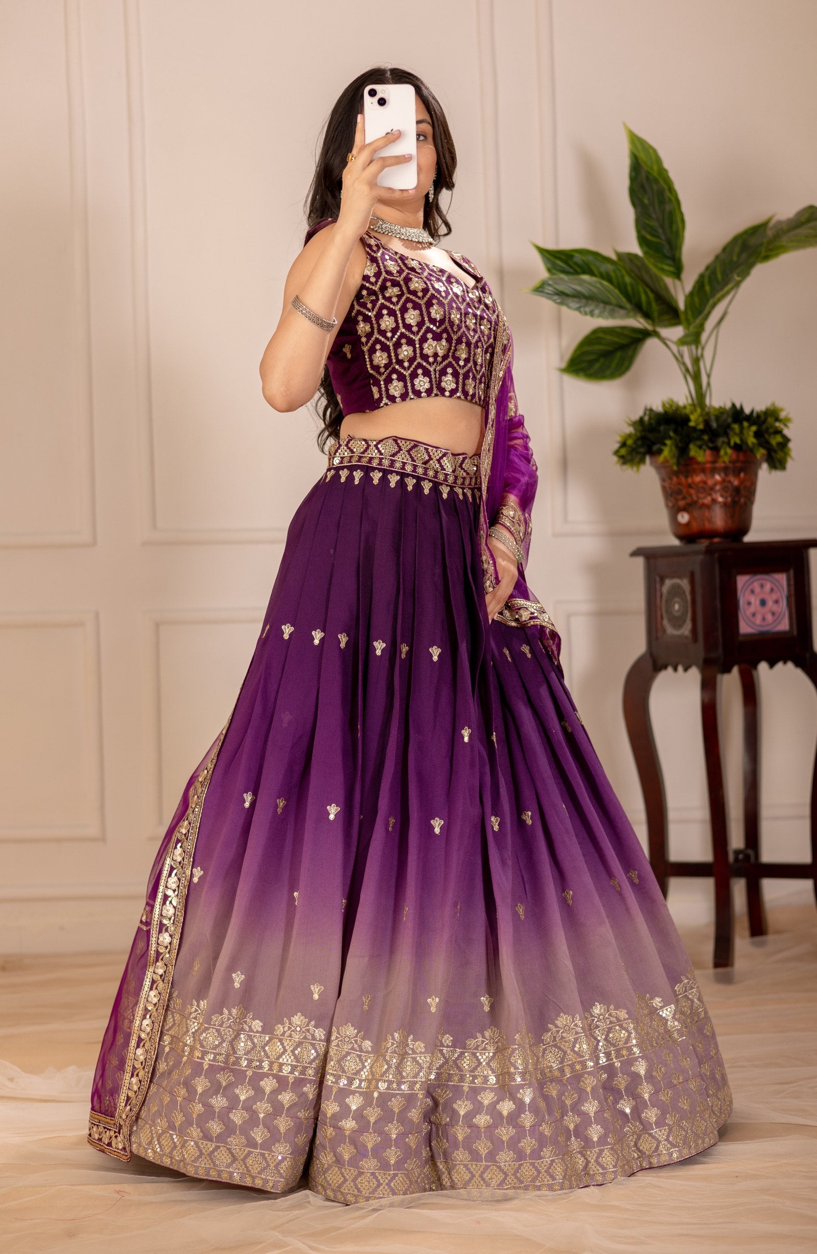 Lehenga Mart Designer Wedding Lehenga choli for Women - Wine - Distacart