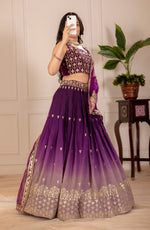 Thumbnail for Lehenga Mart Designer Wedding Lehenga choli for Women - Wine