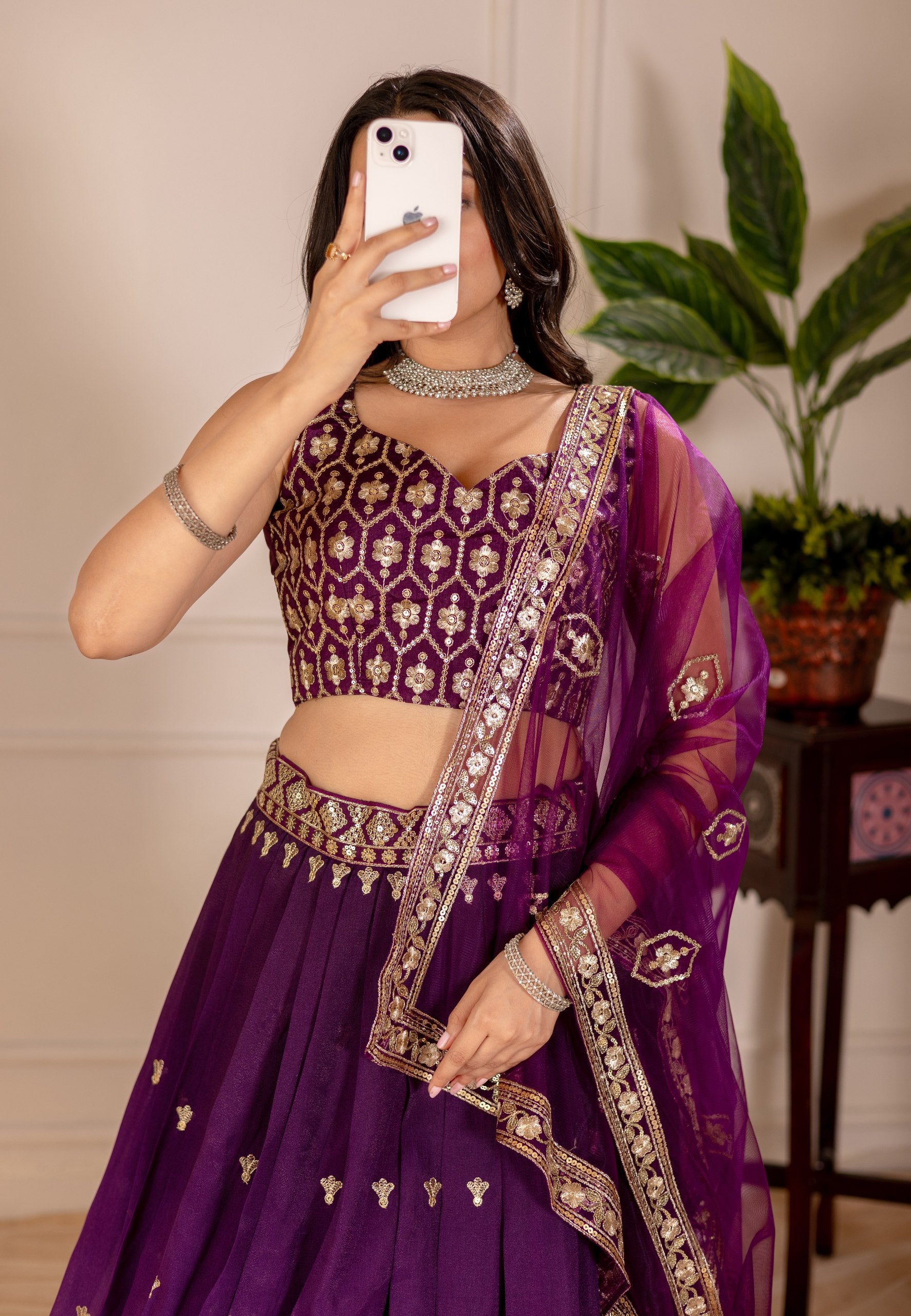 Lehenga Mart Designer Wedding Lehenga choli for Women - Wine