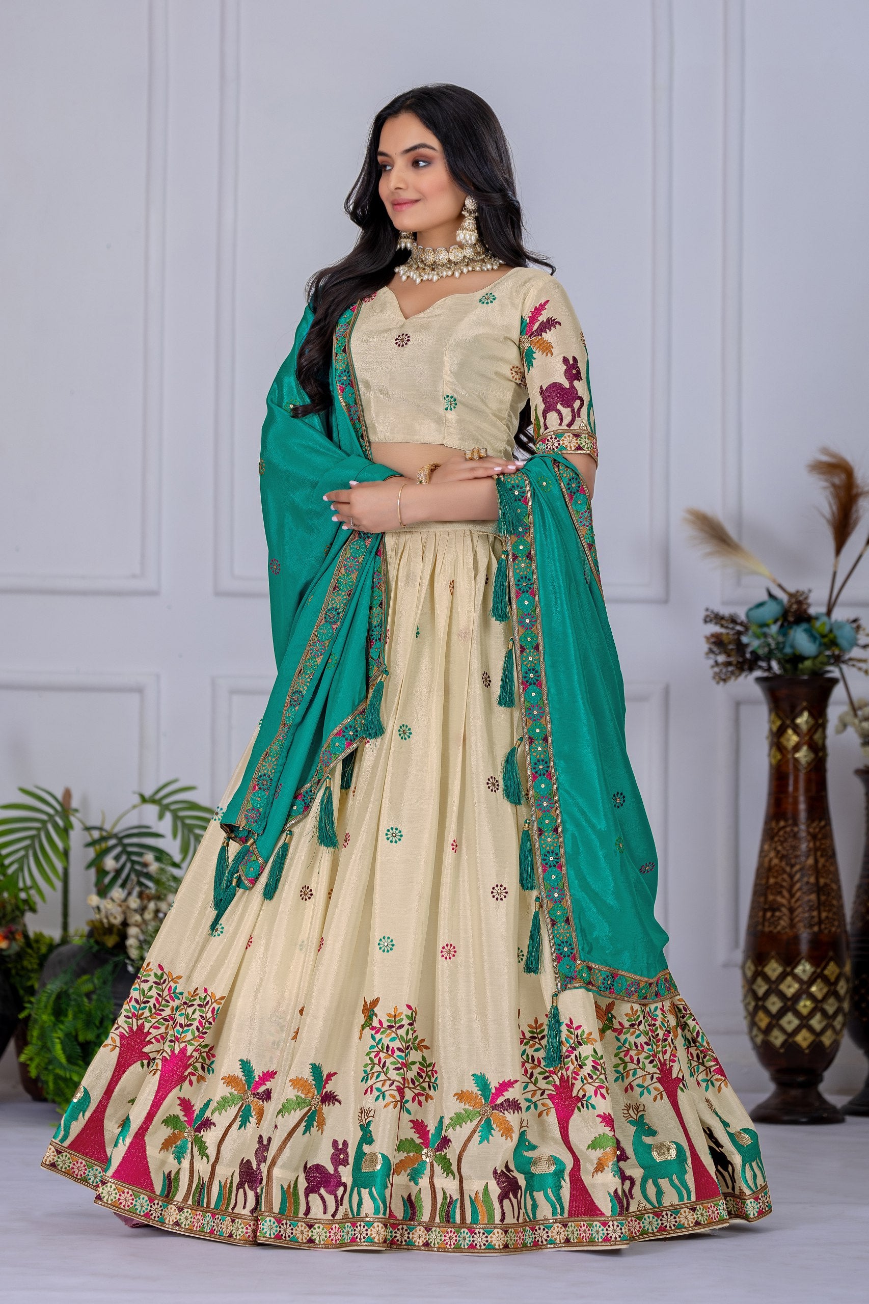 Lehenga Mart Designer Wedding Lehenga choli for Women - Off white