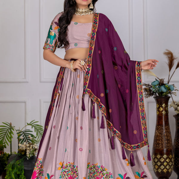 Lehenga Mart Designer Wedding Lehenga choli for Women - light purple - Distacart