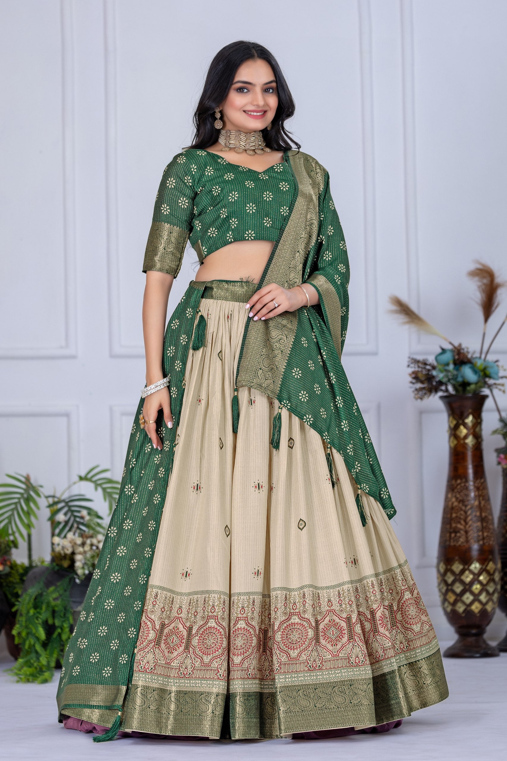 Lehenga Mart Designer Wedding Lehenga choli for Women - green - Distacart