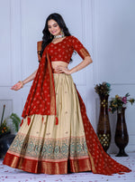 Thumbnail for Lehenga Mart Designer Wedding Lehenga choli for Women - red