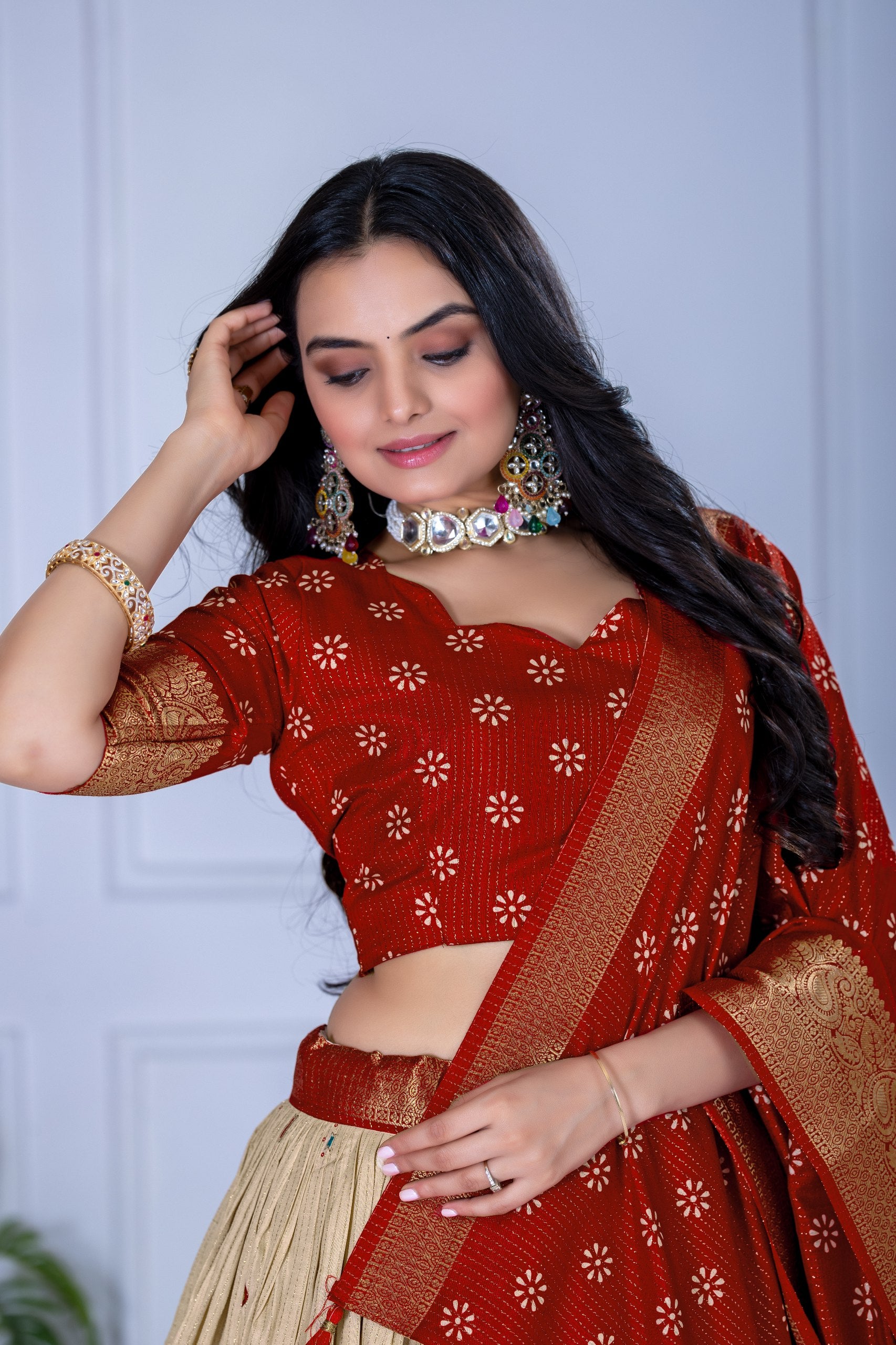 Lehenga Mart Designer Wedding Lehenga choli for Women - red