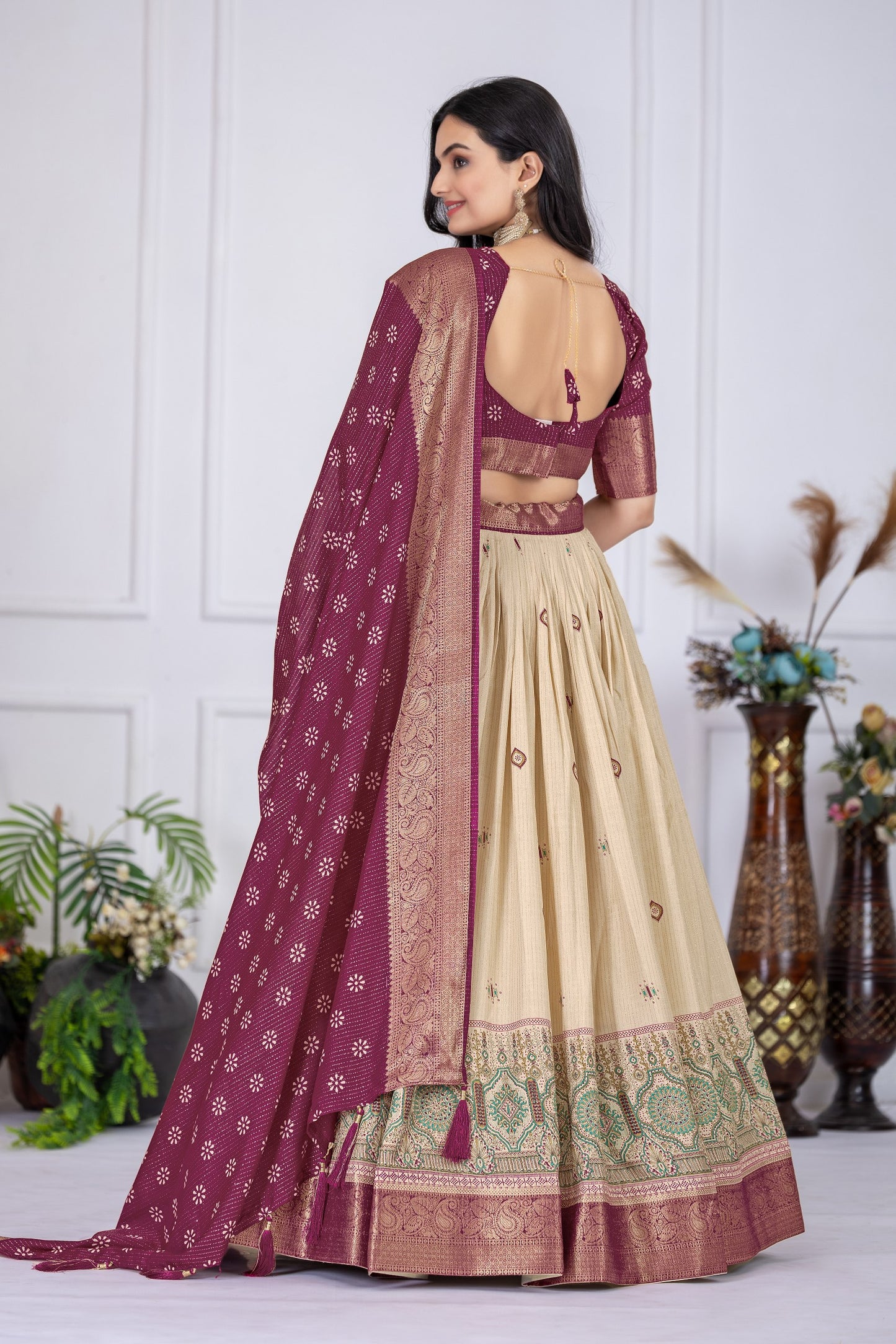 Lehenga Mart Designer Wedding Lehenga choli for Women - Wine - Distacart