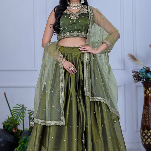Lehenga Mart Designer Wedding Lehenga choli for Women - Mehndi - Distacart