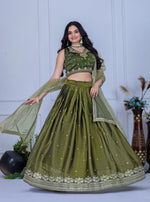 Thumbnail for Lehenga Mart Designer Wedding Lehenga choli for Women - Mehndi