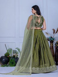 Thumbnail for Lehenga Mart Designer Wedding Lehenga choli for Women - Mehndi