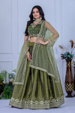 Thumbnail for Lehenga Mart Designer Wedding Lehenga choli for Women - Mehndi
