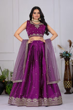 Thumbnail for Lehenga Mart Designer Wedding Lehenga choli for Women - Wine