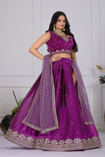 Thumbnail for Lehenga Mart Designer Wedding Lehenga choli for Women - Wine