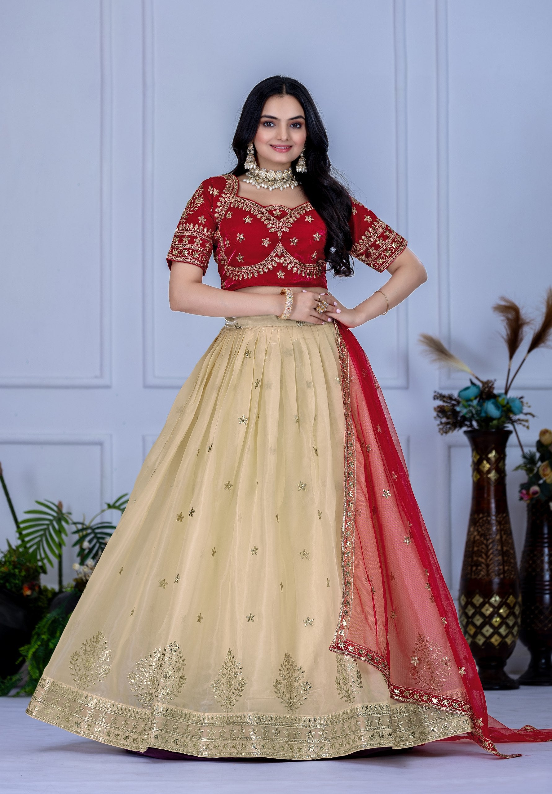 Lehenga Mart Designer Wedding Lehenga choli for Women - red - Distacart