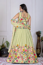 Thumbnail for Lehenga Mart Patel Green Crystal Desigenr Wedding Lehnega Choli