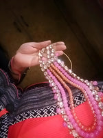 Thumbnail for Jewel City Multi Layered Beaded Necklace Set Pink Beads Gold Plated Traditional Indian Kundan Crystal Necklace Wedding Party Wear Jewelry Set