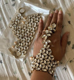 Thumbnail for Jewel City Bridal Haath Phool Hand Jewelry - Crystal Stone Hand Harness - Traditional Indian Wedding Hand Chain - Kundan Hathphool
