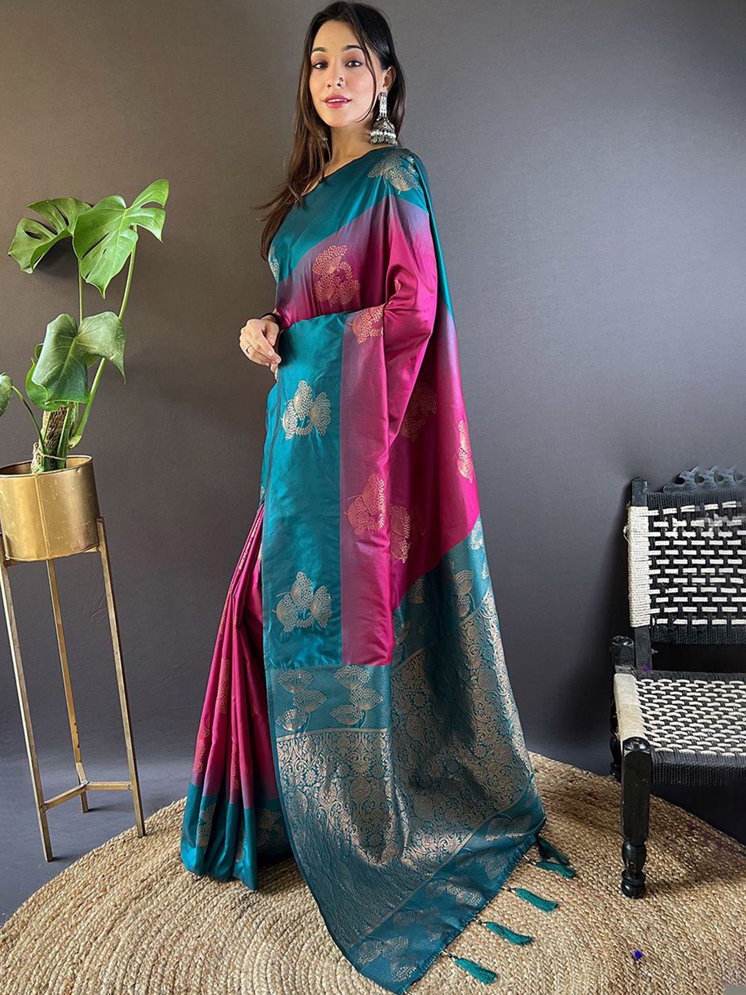 Mitera Woven Design Zari Tussar Saree - Distacart