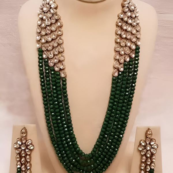 Jewel City Luxury Kundan Green Crystal Statement Necklace Set | Traditional Indian Wedding Jewelry - Distacart