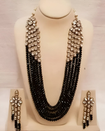 Thumbnail for Jewel City Luxury Kundan Black Crystal Statement Necklace Set | Traditional Indian Wedding Jewelry