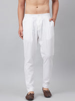 Thumbnail for MULTI SHADES Men White Solid Trouser Style Pyjamas - Dista