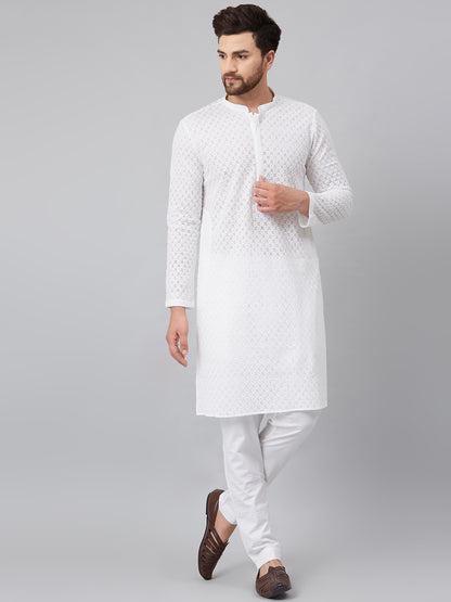 MULTI SHADES Men White Solid Trouser Style Pyjamas - Dista