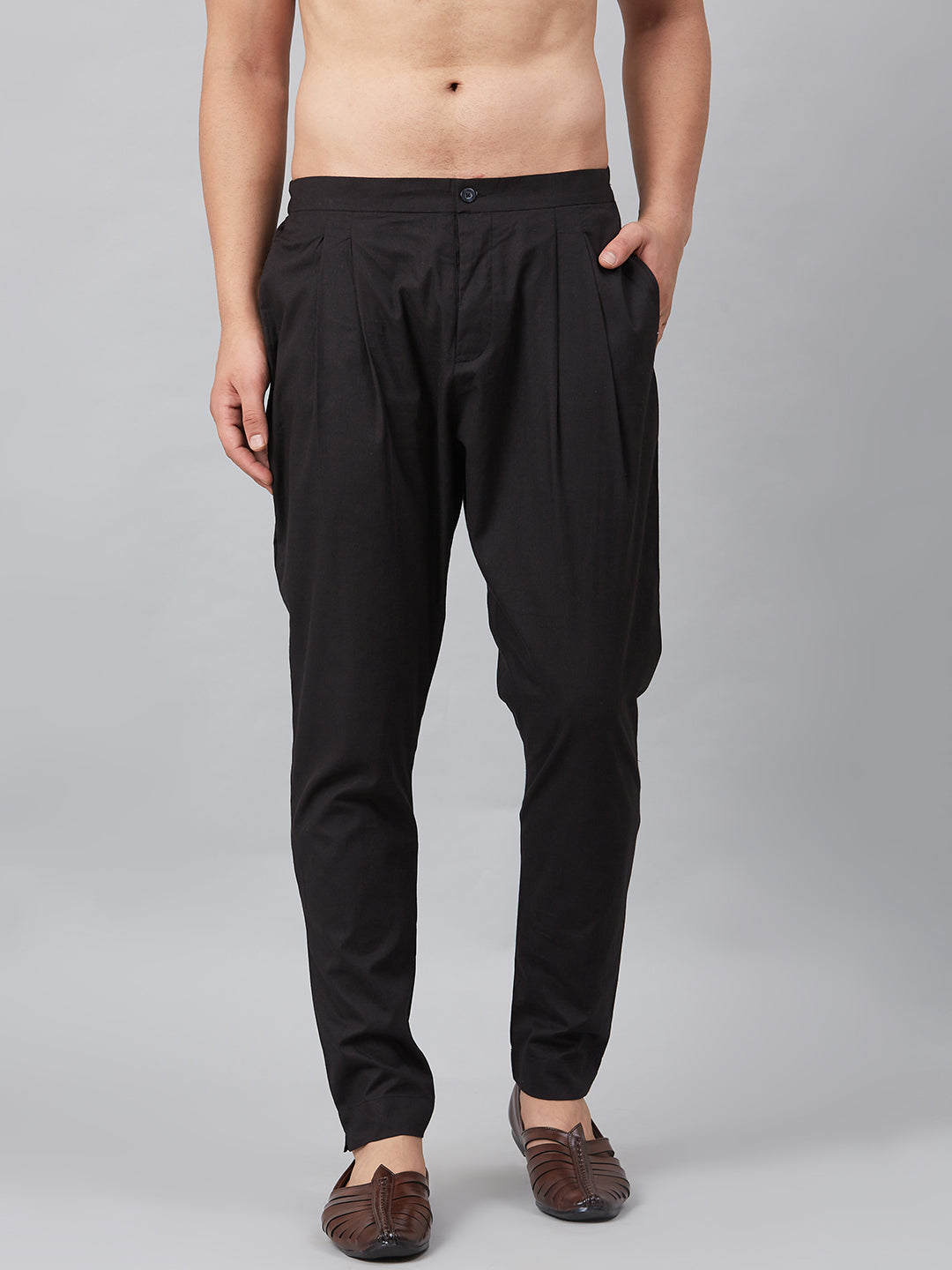 MULTI SHADES Men Black Solid Trouser Style Pyjamas - Dista