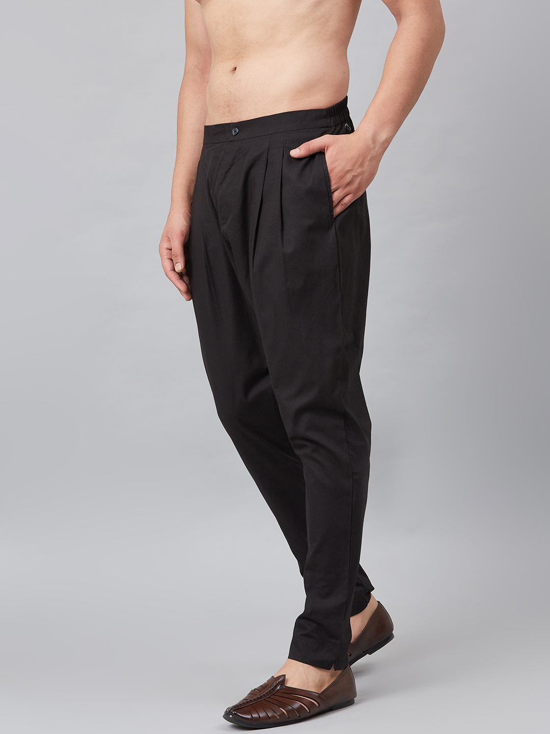 MULTI SHADES Men Black Solid Trouser Style Pyjamas - Dista