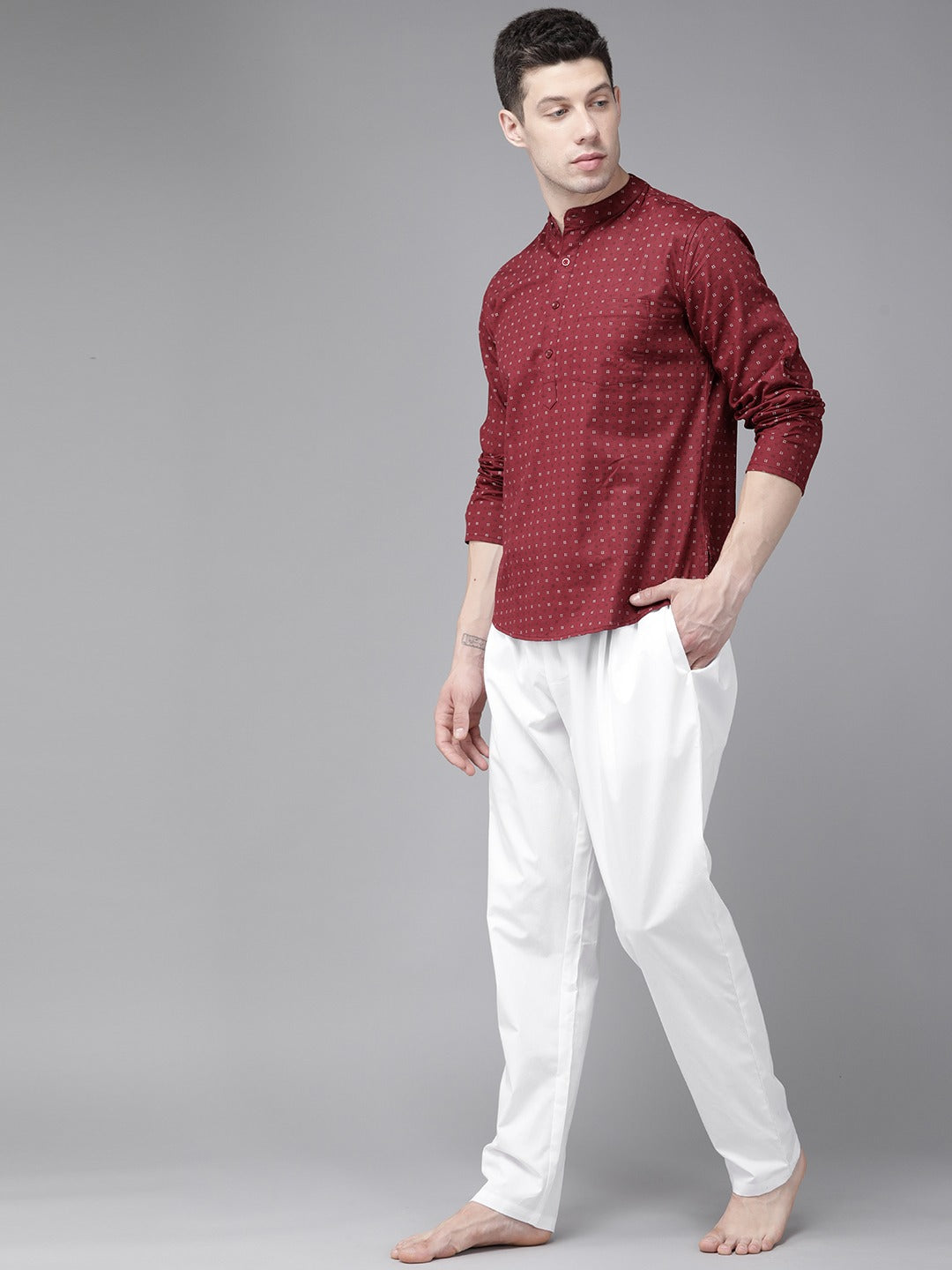 MULTI SHADES Men White Solid Pyjamas - Dista
