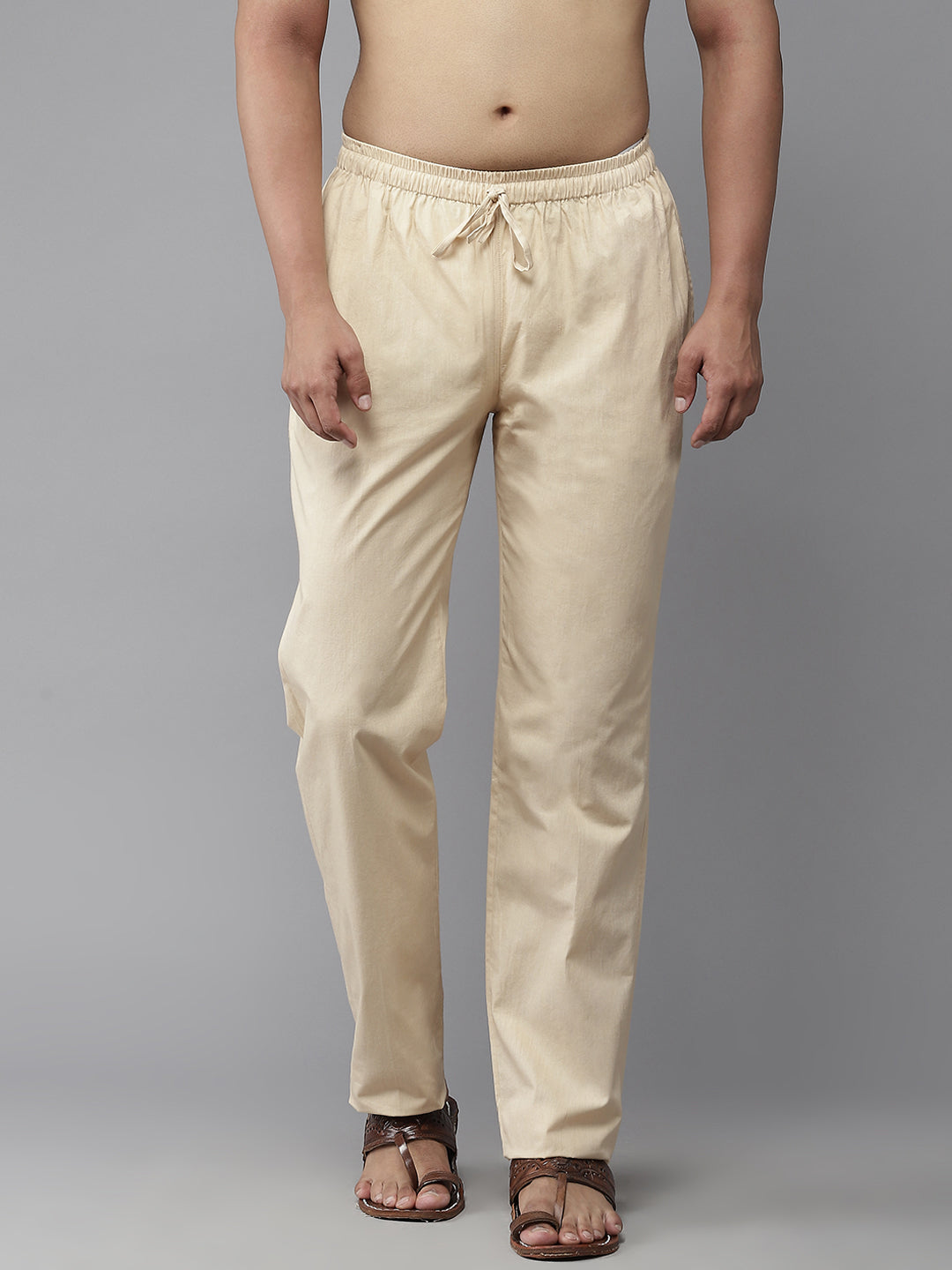 MULTI SHADES Men Beige Solid Pyjamas - Dista