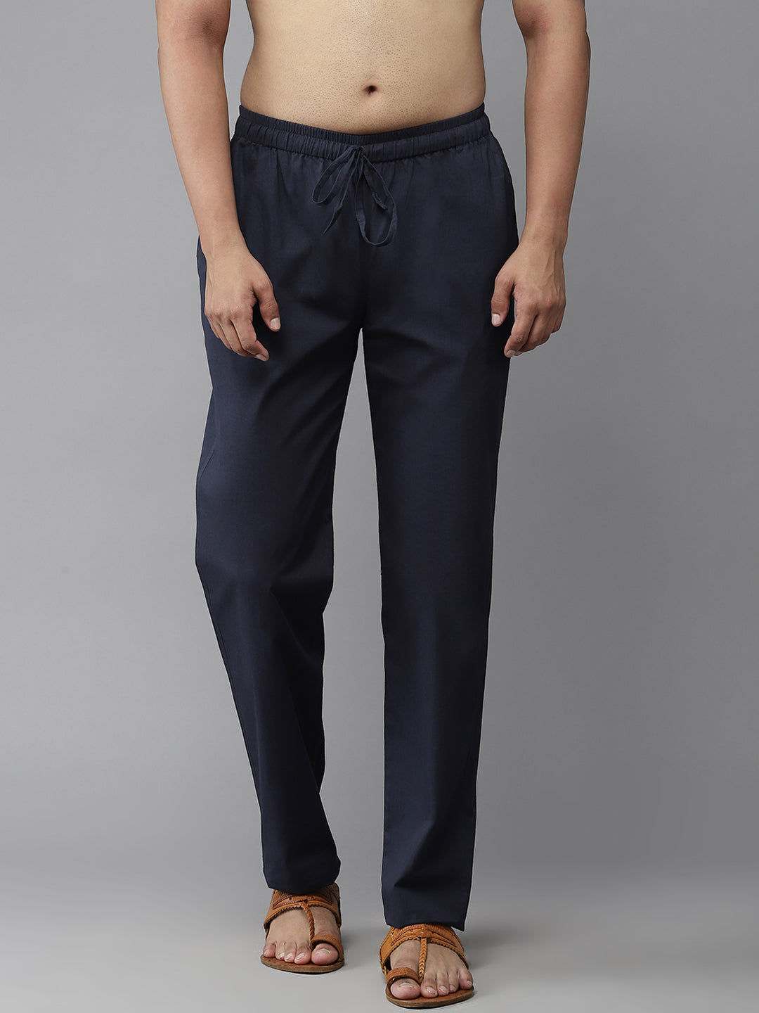 MULTI SHADES Men Navy Solid Pyjamas - Dista