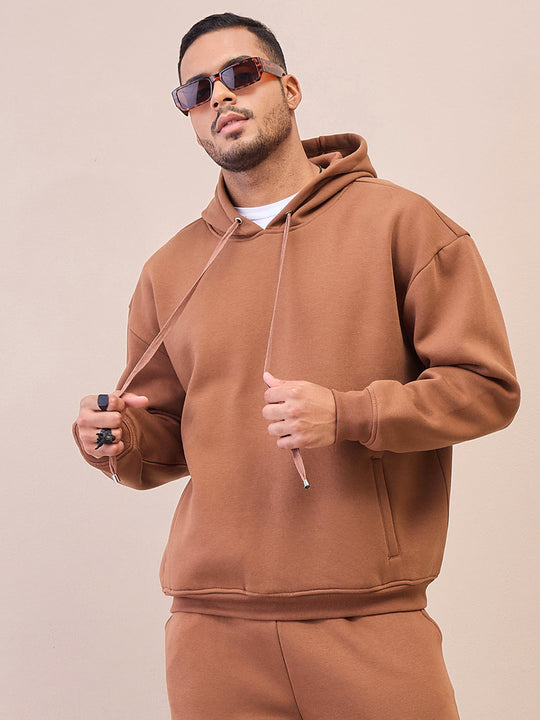Buy Lyush Men Brown Oversize Hoodie Online At Low Price