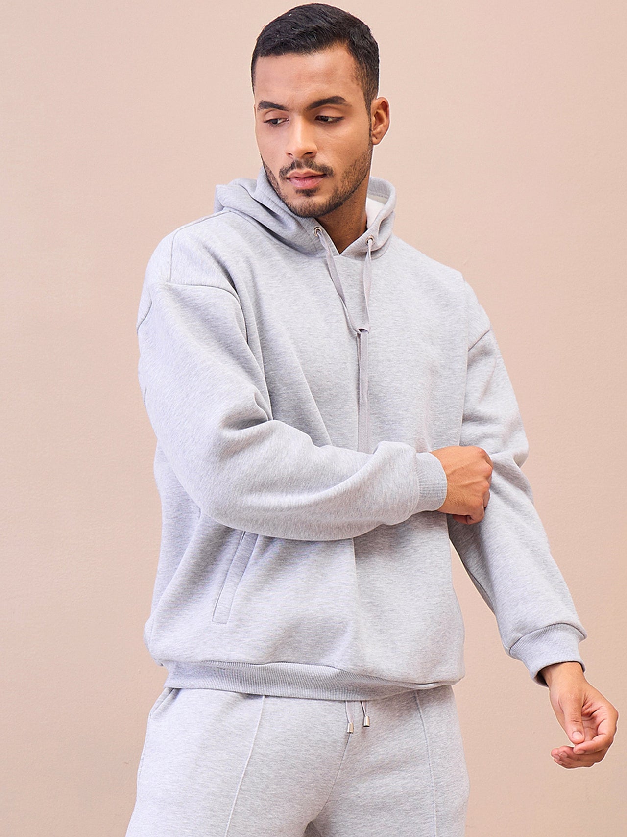 Lyush Men Grey Oversize Hoodie